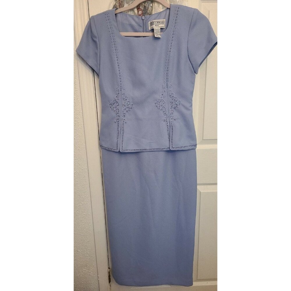 Jessica Howard Women's Peplum Gown Cornflower Blue Purple Ankle length Size 4P